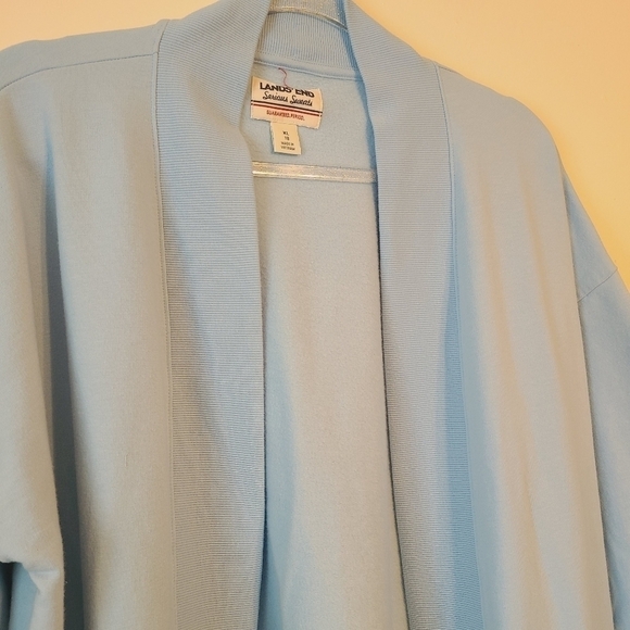 Lands' End | Women's Sky Blue Open Cardigan Sweatshirt (Size XL/18) - Picture 3 of 10